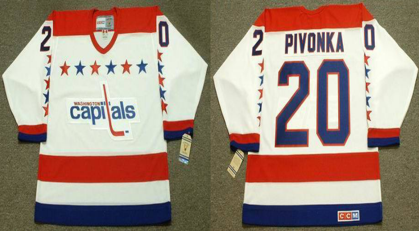 2019 Men Washington Capitals 20 Pivonka white CCM NHL jerseys